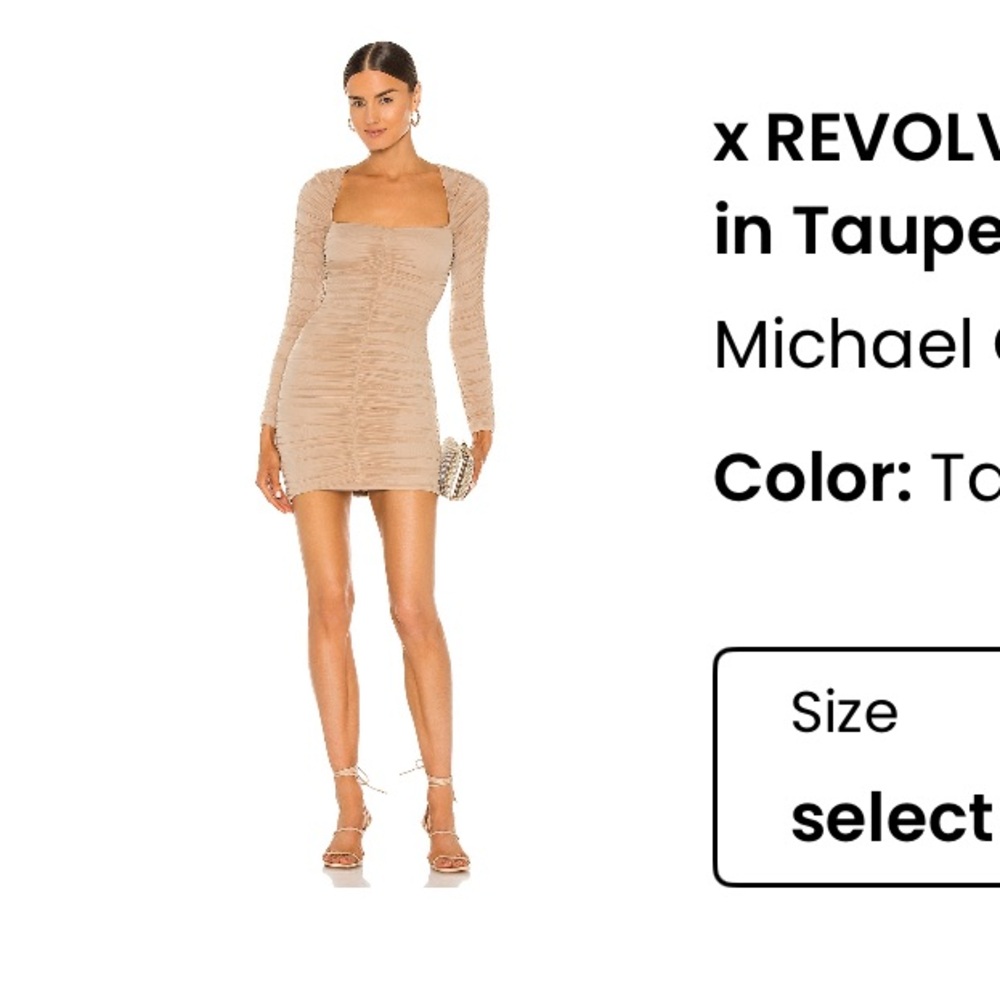 Michael Costello Brown Tan Off the Shoulder Bodycon Dress